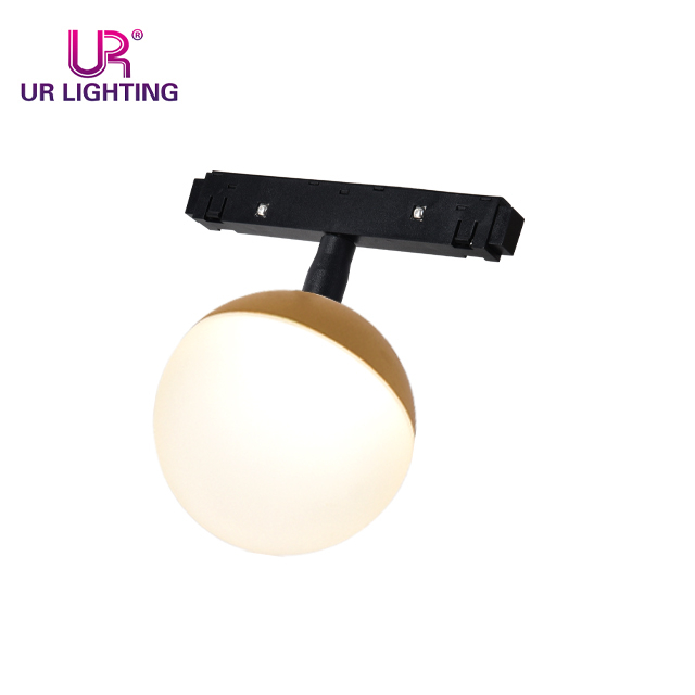 Luz de pista magnética de negro acrílico esférico 10W C214